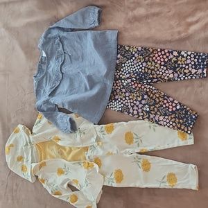 Baby Girl 12 mo. Matching Carter's Outfits